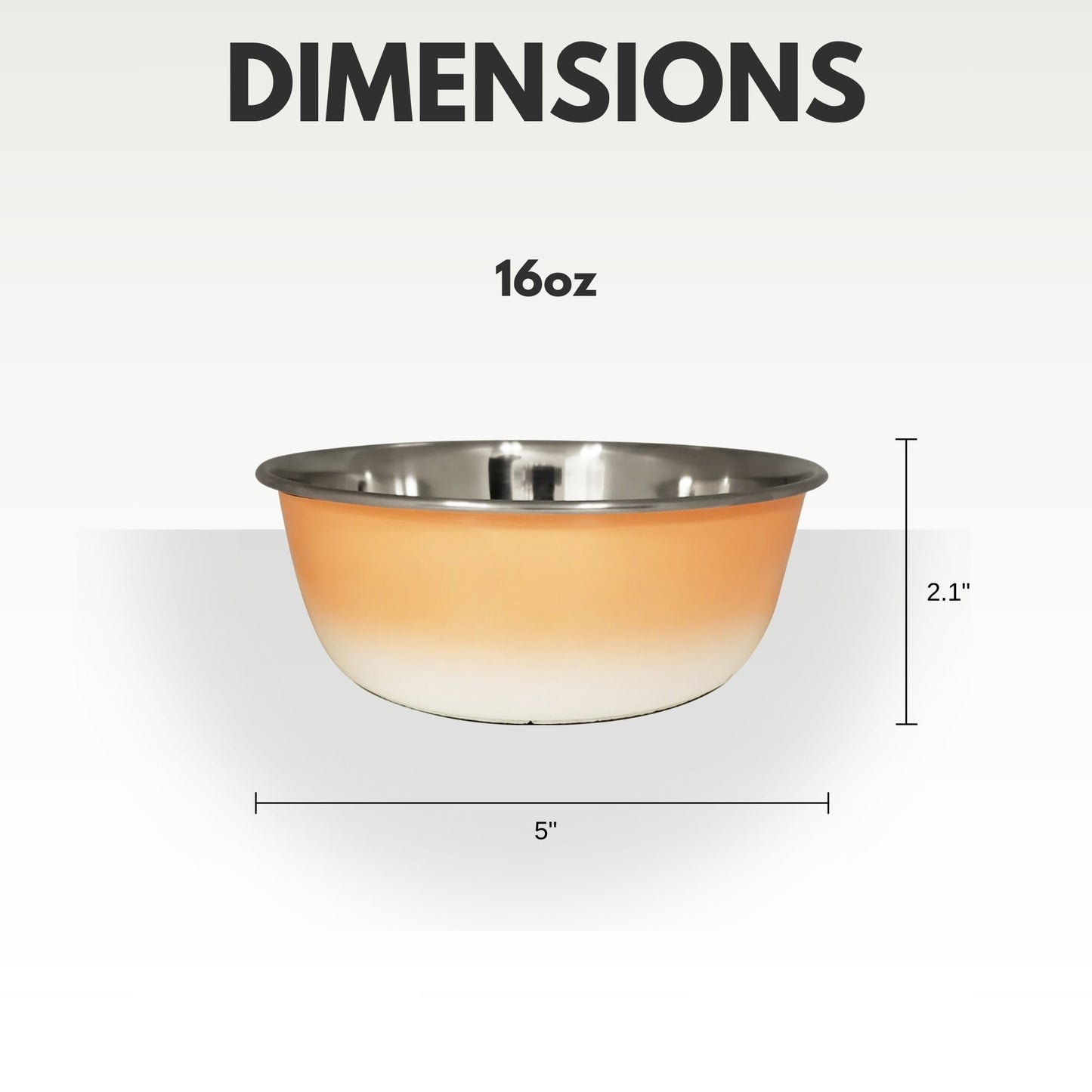 Stainless steel deep dog bowl with a modern design, 16oz capacity, ideal for pets