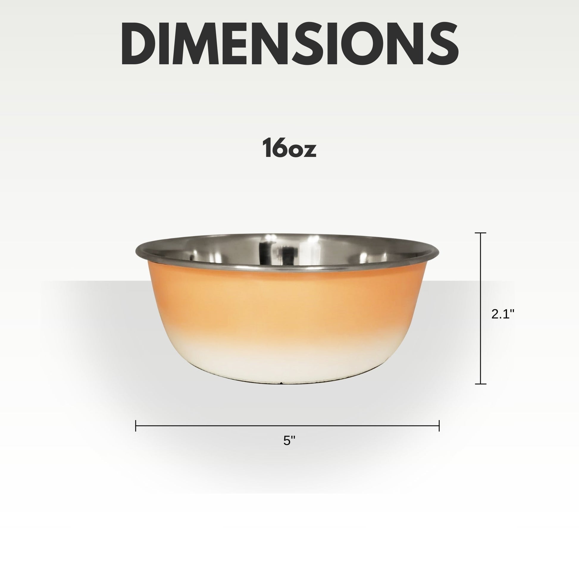 Stainless steel deep dog bowl with a modern design, 16oz capacity, ideal for pets