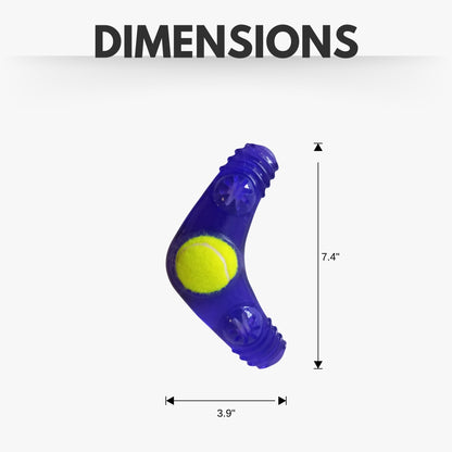 TPR Tennis Ball Dog Toy Variety Pack in blue with a yellow tennis ball center for active pets