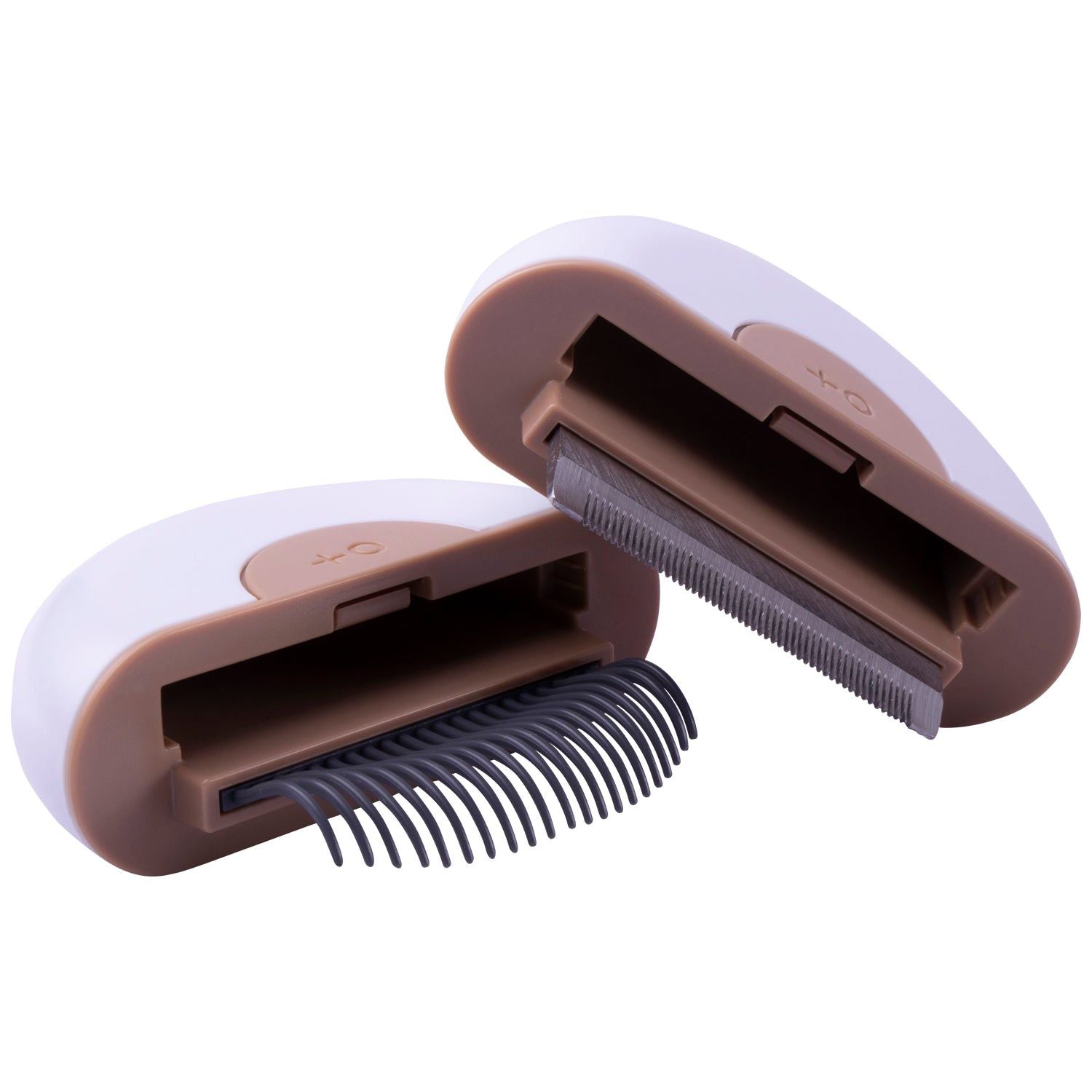 Compact travel pet grooming comb with retractable fine and wide teeth for easy pet care