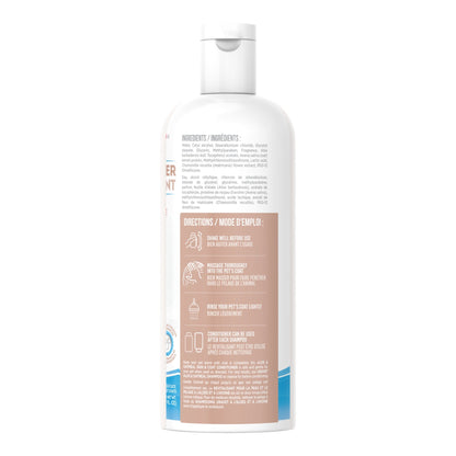 American Pet Supplies aloe oatmeal conditioner for pets bottle showing usage directions on white background