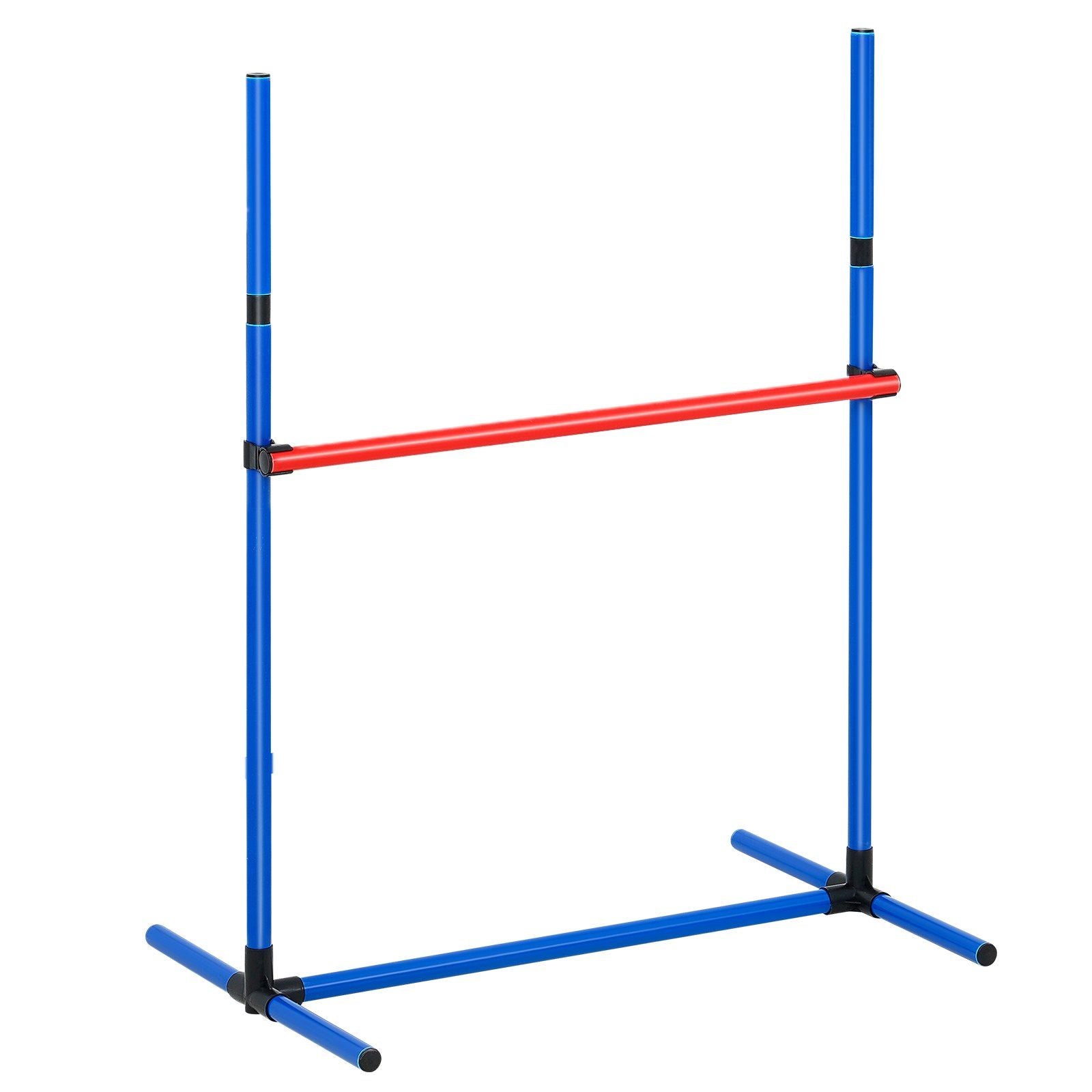 Blue and red dog agility training set hurdle jump for pet exercise and training