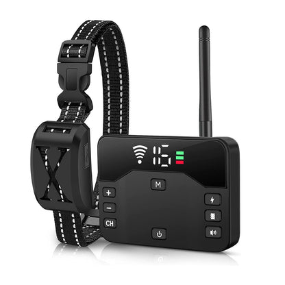 Wireless electric dog fence with adjustable collar and LCD display for effective pet containment