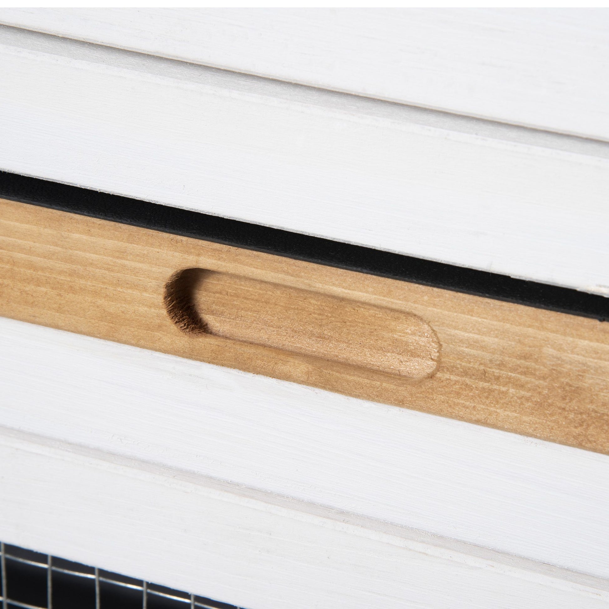 Close-up of the wooden rabbit hutch for small animals with a smooth handle and durable construction