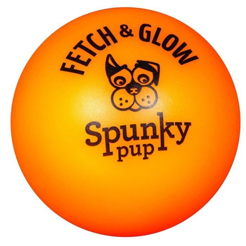 Spunky Pup Fetch And Glow Ball Dog Toy Assorted Colors - Medium - 1 Count