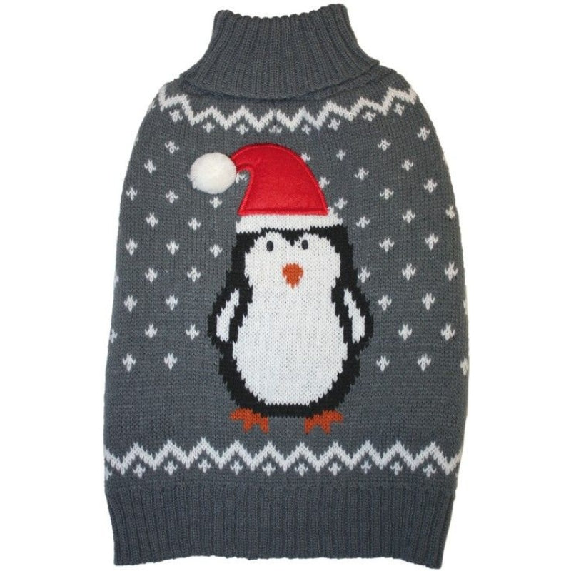 Fashion Pet Gray Penguin Dog Sweater - X-small